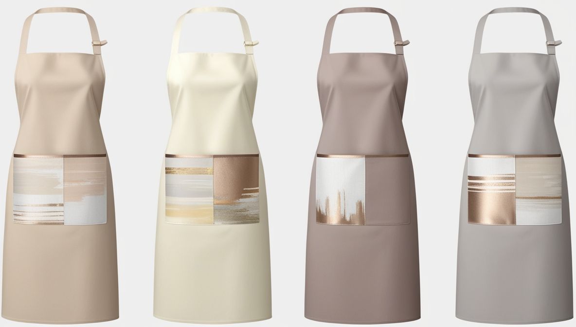 Neutral Luxe Apron - Abstract Brushstroke Print Pocket Kitchen Apron