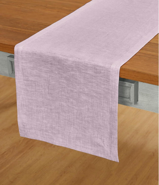 Solid Lavender Linen Table Runner – Plain Dusty Pink Purple | Minimalist Elegant Dining Decor