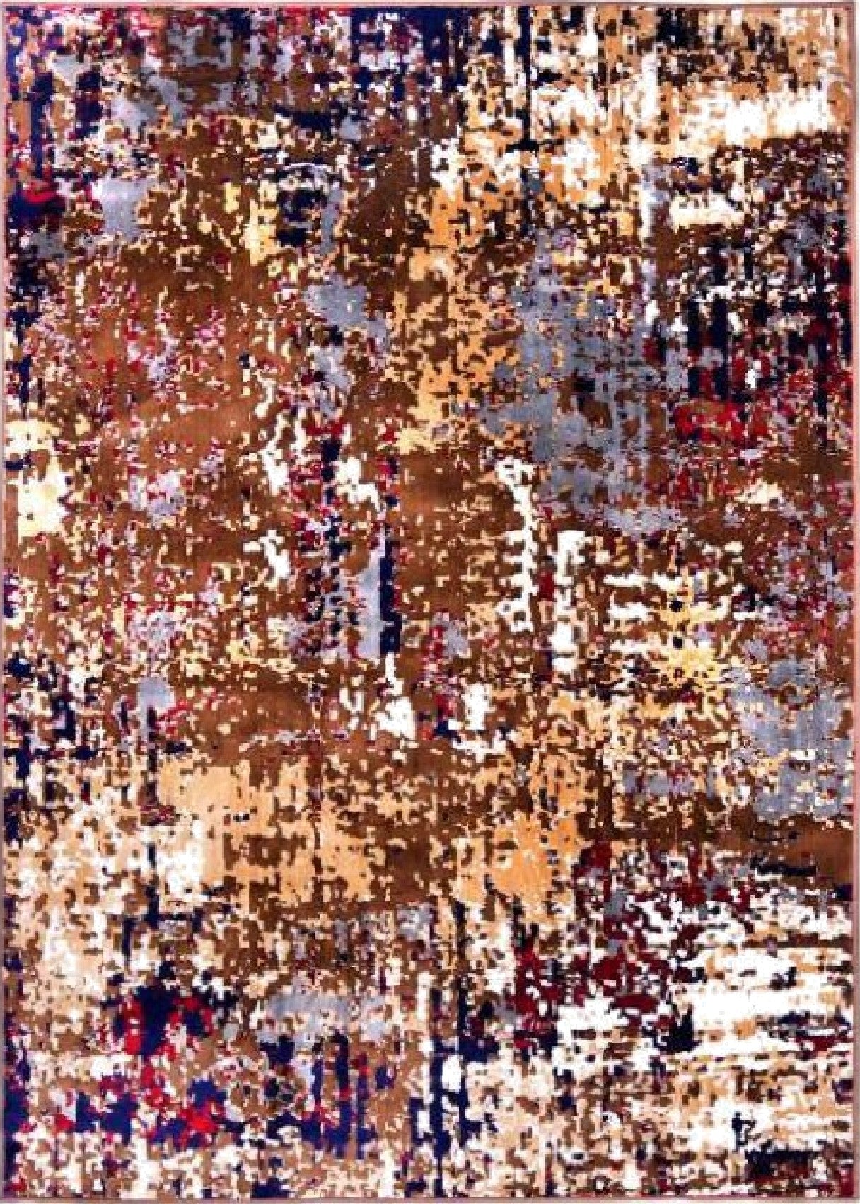 Vintage Distressed Abstract Area Rug â€“ Rust Multi