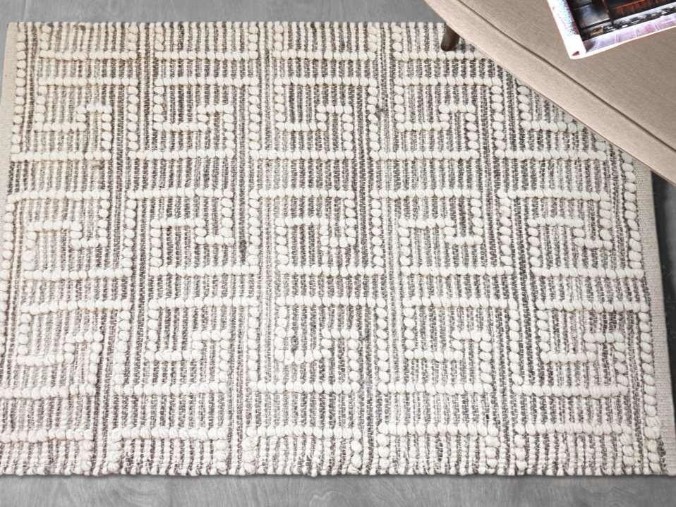 Bobble Dot Handwoven Wool Jute Area Rug â€“ Ivory Taupe