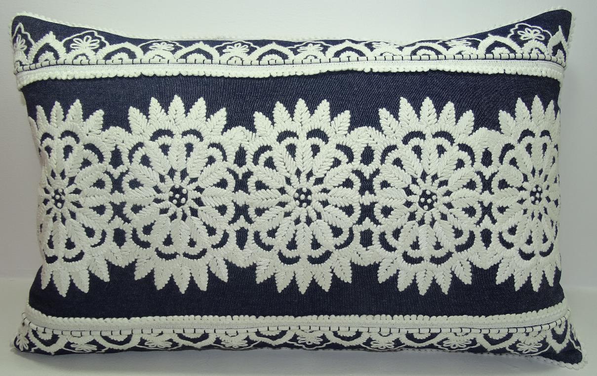 White Lace Dori Embroidered Pillow Cover