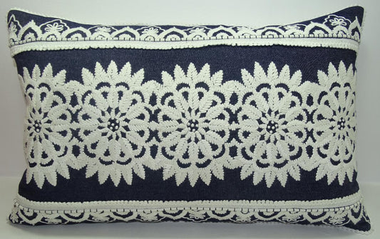White Lace Dori Embroidered Pillow Cover