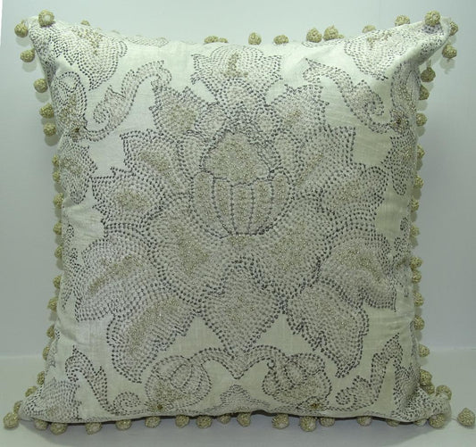 Multi Color Embroidered Pillow Cover