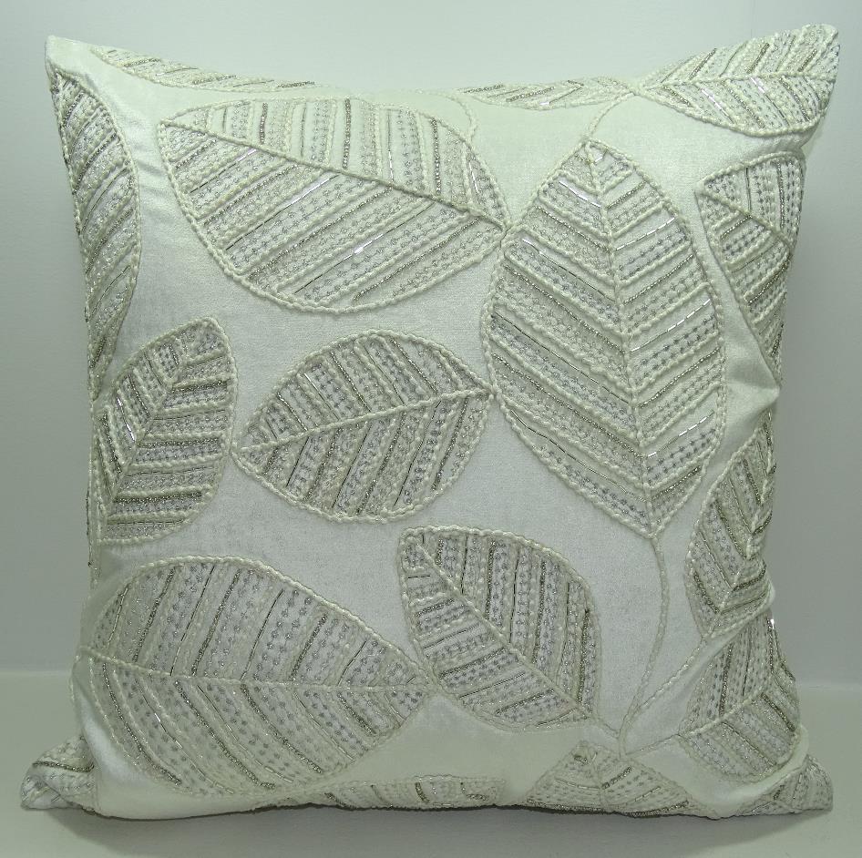 Beige White Velvet Pillow Cover