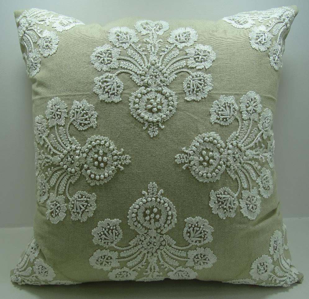Hand Knotted White Chambray Pillow Cover