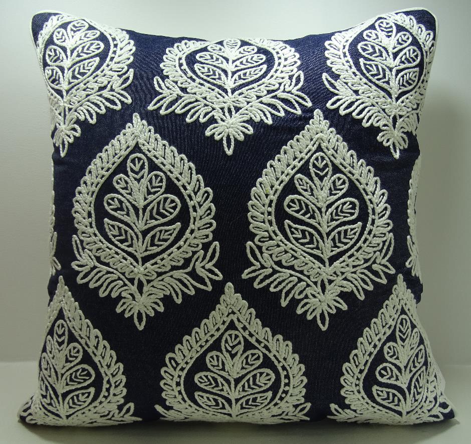 White Dori Embroidered Pillow Cover