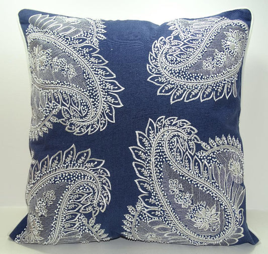 White Casement Embroidered Pillow Cover